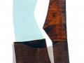 Deux Brown-Blue acrylic and metal screen on paper 36x29 inches framed black wood